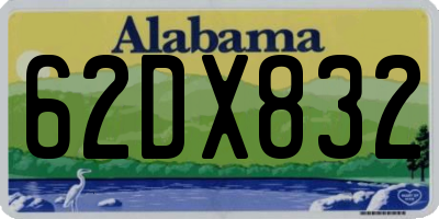 AL license plate 62DX832