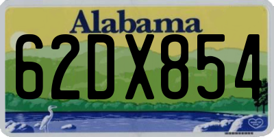 AL license plate 62DX854