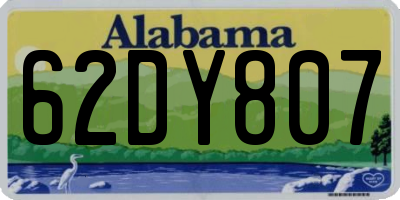 AL license plate 62DY807