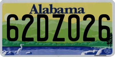 AL license plate 62DZ026