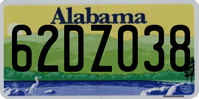 AL license plate 62DZ038