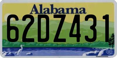 AL license plate 62DZ431
