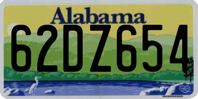 AL license plate 62DZ654