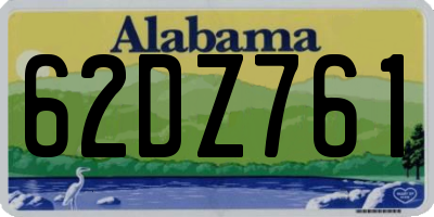 AL license plate 62DZ761