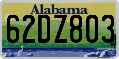 AL license plate 62DZ803