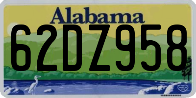 AL license plate 62DZ958