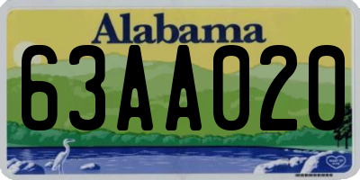 AL license plate 63AA020