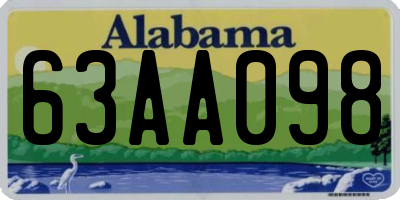 AL license plate 63AA098