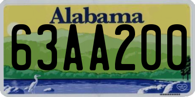 AL license plate 63AA200