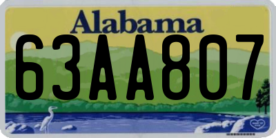 AL license plate 63AA807