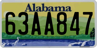 AL license plate 63AA847