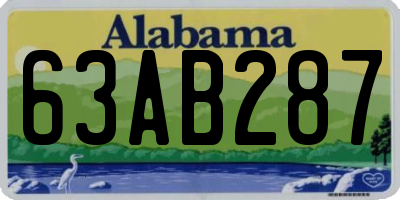 AL license plate 63AB287