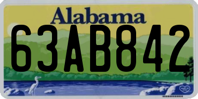 AL license plate 63AB842