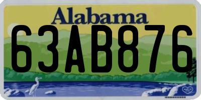 AL license plate 63AB876
