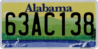 AL license plate 63AC138