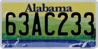 AL license plate 63AC233