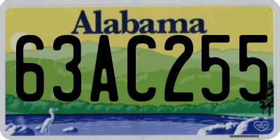 AL license plate 63AC255