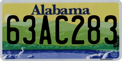 AL license plate 63AC283