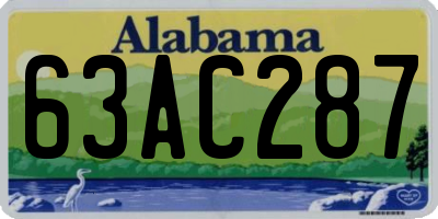 AL license plate 63AC287