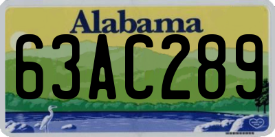 AL license plate 63AC289