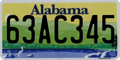 AL license plate 63AC345
