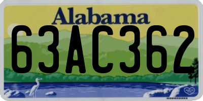 AL license plate 63AC362