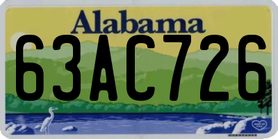 AL license plate 63AC726