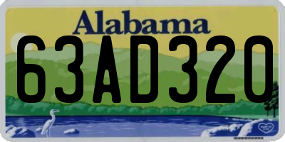 AL license plate 63AD320