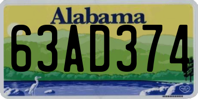 AL license plate 63AD374