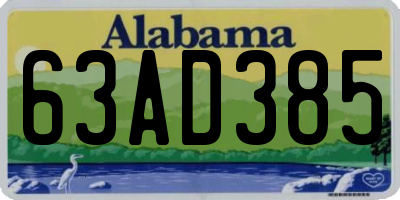 AL license plate 63AD385