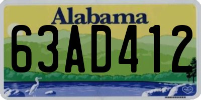 AL license plate 63AD412