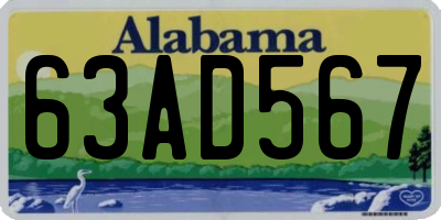 AL license plate 63AD567