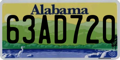 AL license plate 63AD720