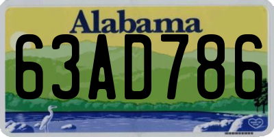 AL license plate 63AD786