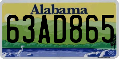 AL license plate 63AD865