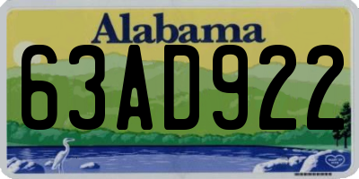 AL license plate 63AD922