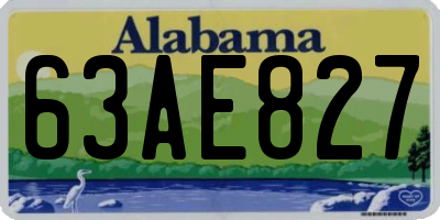 AL license plate 63AE827