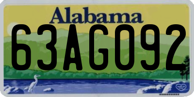 AL license plate 63AG092