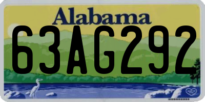 AL license plate 63AG292