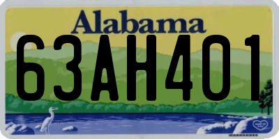 AL license plate 63AH401