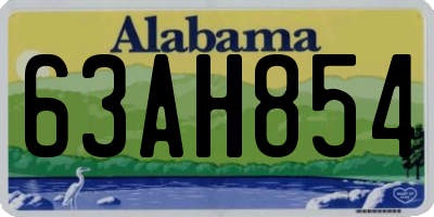 AL license plate 63AH854