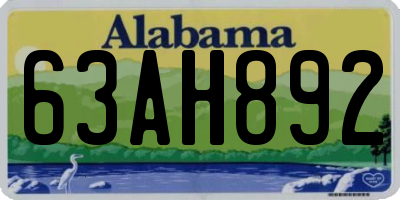 AL license plate 63AH892