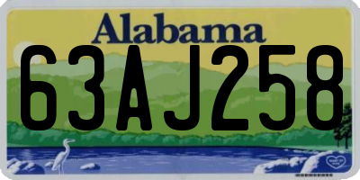 AL license plate 63AJ258