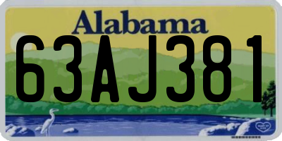 AL license plate 63AJ381