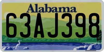 AL license plate 63AJ398