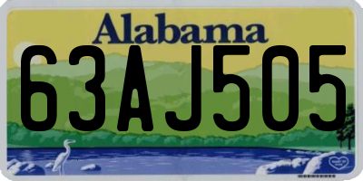 AL license plate 63AJ505