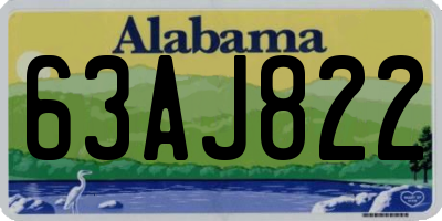 AL license plate 63AJ822