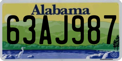 AL license plate 63AJ987