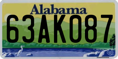AL license plate 63AK087