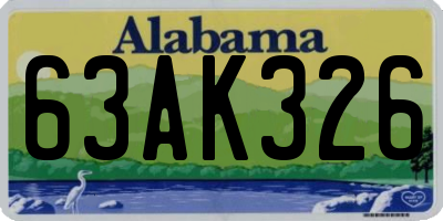 AL license plate 63AK326